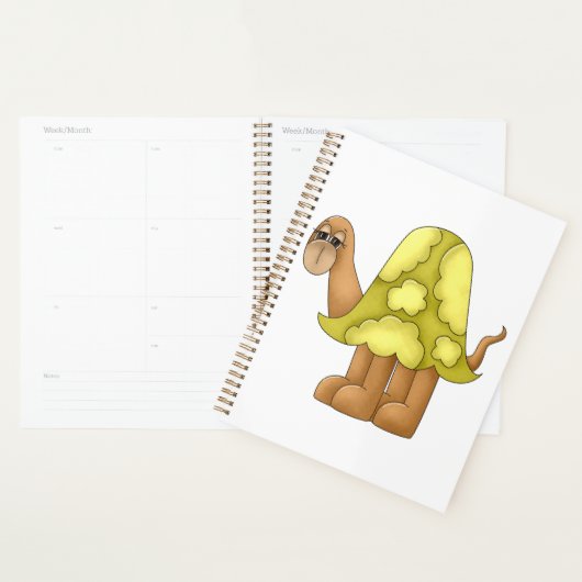 Cute Cartoon Turtle with Puffy Green Shell Planner (Display)