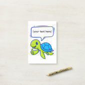 Cute Cartoon Turtle with Speech Bubble Post-it® Notes (Op bureau)