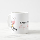 Cute Cartoon Vache baby shower tasse de café (Devant gauche)