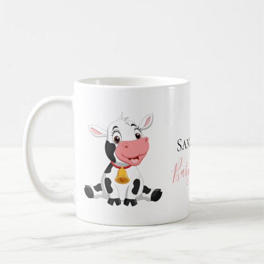 Cute Cartoon Vache baby shower tasse de café (Gauche)