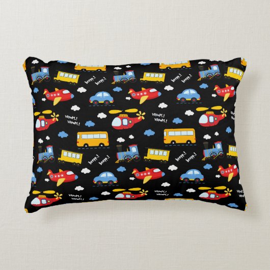 Cute Cartoon Vehicles Pattern  Accent Kussen (Voorkant)