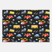 Cute Cartoon Vehicles Pattern Inpakpapier Vel (Voorkant)