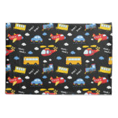 Cute Cartoon Vehicles Pattern Kussensloop (Achterkant)