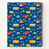 Cute Cartoon Vehicles Pattern  Notitieboek (Achterkant)