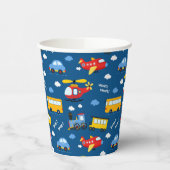 Cute Cartoon Vehicles Pattern Papieren Bekers (Links)