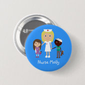 Cute Cartoon verpleegster & Children Button (Voorkant /achterkant)