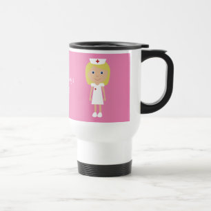 Cute Cartoon verpleegster, gepersonaliseerd Reisbeker
