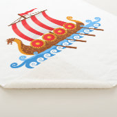 Cute Cartoon Viking Ship Sherpa Deken (3/4)