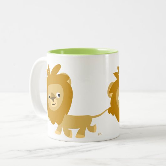 Cute Cartoon Walking Lion Mok (Voorkant links)