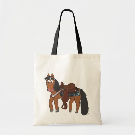 Cute Cartoon Western paard Tote Bag (Voorkant)