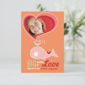 Cute Cartoon Whale Classroom Valentine Carte photo (Debout devant)