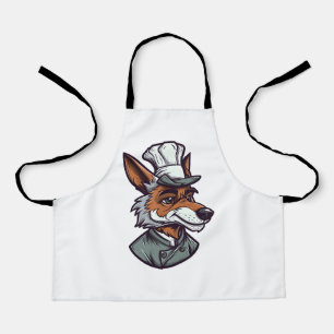 Cute Cartoon Wolf Chef Schattig Dier Grafisch Schort