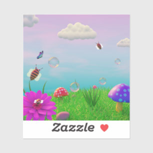 Cute Cartoon Wonderland : Autocollant Vinyl Coupé