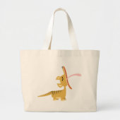 Cute Cartoon Yawning Thylacine Bag Grote Tote Bag (Voorkant)