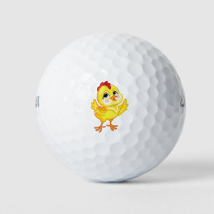 Cute cartoon yellow chicken golfballen