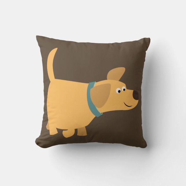 Cute Cartoon Yellow Labrador Pillow Kussen (Voorkant)