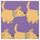Cute Cartoon Yellow Labrador Tissu (Fermer)