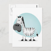 Cute Cartoon Zebra Briefkaart (Voorkant / Achterkant)