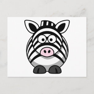 Cute Cartoon Zebra Briefkaart