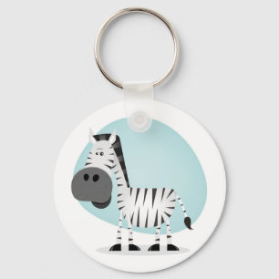Cute Cartoon Zebra Sleutelhanger