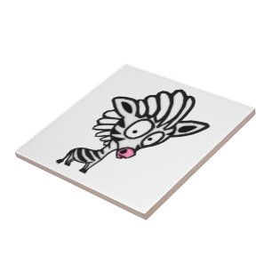 Cute Cartoon Zebra Tegeltje