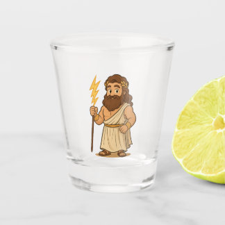 Cute Cartoon Zeus Shot Glass – Greek Mythology God Glas