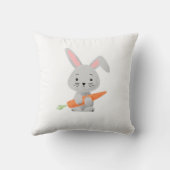 Cute Cartoony Fluffy Bunny Carrot Kussen (Achterkant)