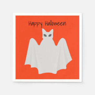 Cute Cat als Ghost Halloween Paper Napkin Servet
