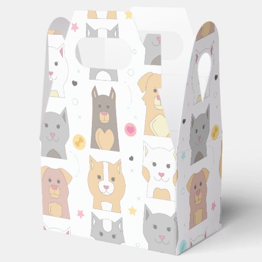 Cute Cat and Dog Pattern Bedankdoosjes (Geopend)
