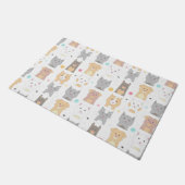Cute Cat and Dog Pattern Deurmat (Schuin)