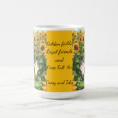 Cute Cat and Dog Sunflower Field Mug (Centre)