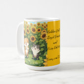 Cute Cat and Dog Sunflower Field Mug (Devant gauche)