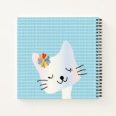 Cute Cat and Flowers Dotty Personalized Notitieboek (Achterkant)