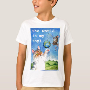 Cute Cat and Mouse Earth Day T-shirt