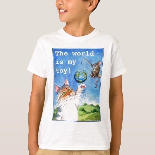 Cute Cat and Mouse Earth Day T-shirt (Voorkant)