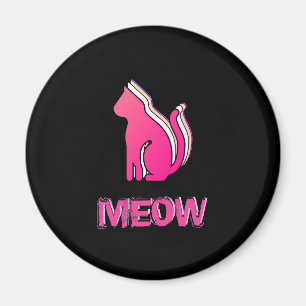 Cute Cat, Animal Colored Pink, Abstracte Pop Art Magneet