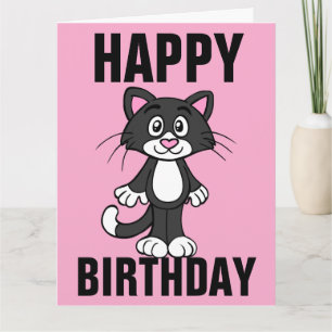 CUTE CAT ART CARTE DE SALUT D'ANNIVERSAIRE