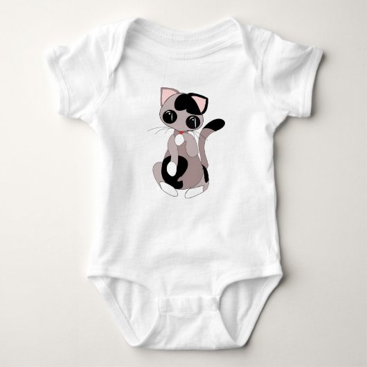 Cute Cat Baby Bodysuit (Voorkant)