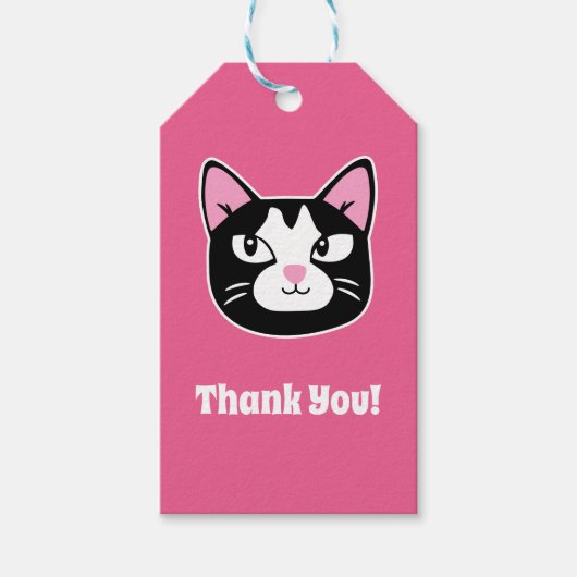 Cute Cat Bedankt Cadeaulabel (Voorkant)
