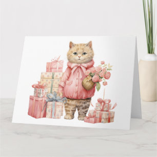 Cute Cat Birthday Card Kaart