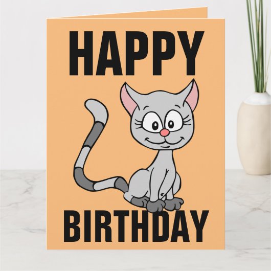 CUTE CAT BIRTHDAY-KAART KAART (Voorkant)