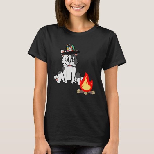 cute cat bonfire kids t-shirt (Voorkant)