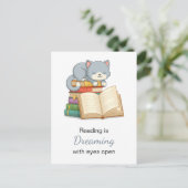 Cute Cat bovenop een citaat van de Lezing van de S Briefkaart (Staand voorkant)