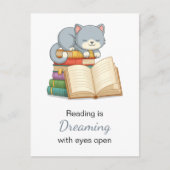 Cute Cat bovenop een citaat van de Lezing van de S Briefkaart (Voorkant)