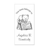 Cute Cat bovenop Stack of Books - Bladplaat Rubberstempel (Afrduk)