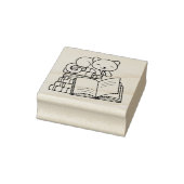 Cute Cat bovenop Stack of Books - Bladplaat Rubberstempel (Stempel)
