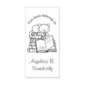 Cute Cat bovenop Stack of Books - Bladplaat Rubberstempel (Afrduk)