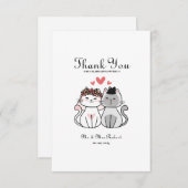 Cute Cat Bride en Groom Bedankkaart (Voorkant / Achterkant)