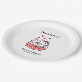 Cute Cat Bride en Groom Wedding Papieren Bordje (Gekanteld)