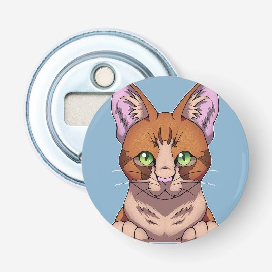Cute Cat Button Flesopener (Voorkant)